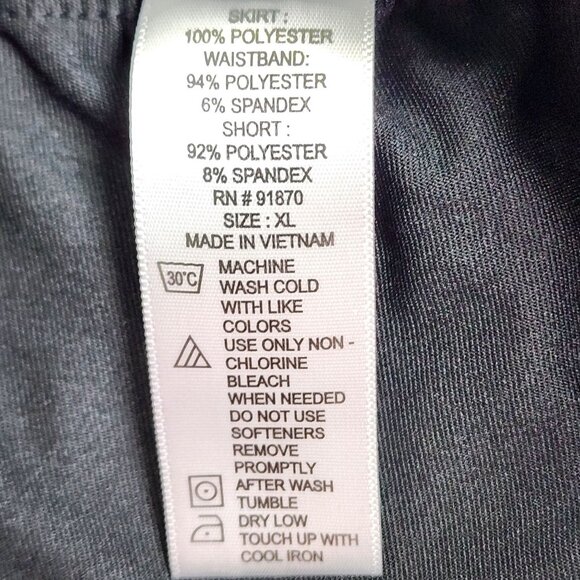 Cypress Club Women’s XL Skort Black White Pattern Built-In Shorts Activewear - Picture 5 of 7